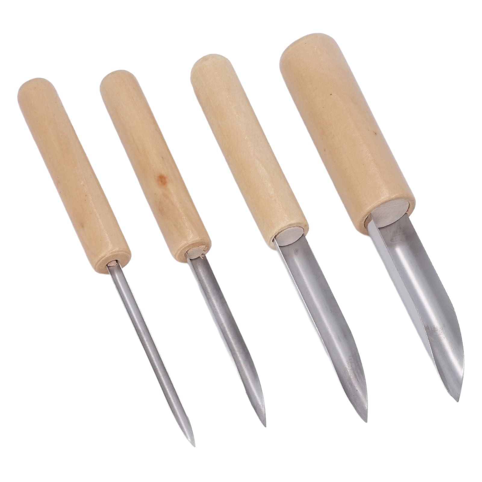 Clay Hole Punch, 4 PCS Round Hole Cutter Hole Hollow Punch Cutter Set Clay Hole Cutters Clay Hole Tools with Wood Handle for Clay Pottery