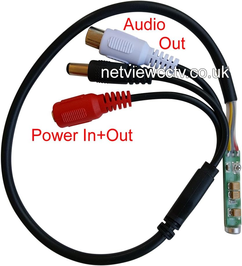 CCTV Internal Miniature Covert Mic Microphone, adjustable gain, built-in Pre-Amp, 12v