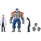 Marvel Legends Series Gray Hulk and Dr. Bruce Banner, Avengers 60th Anniversary Collectible 6 Inch Action Figures, 6 Accessories