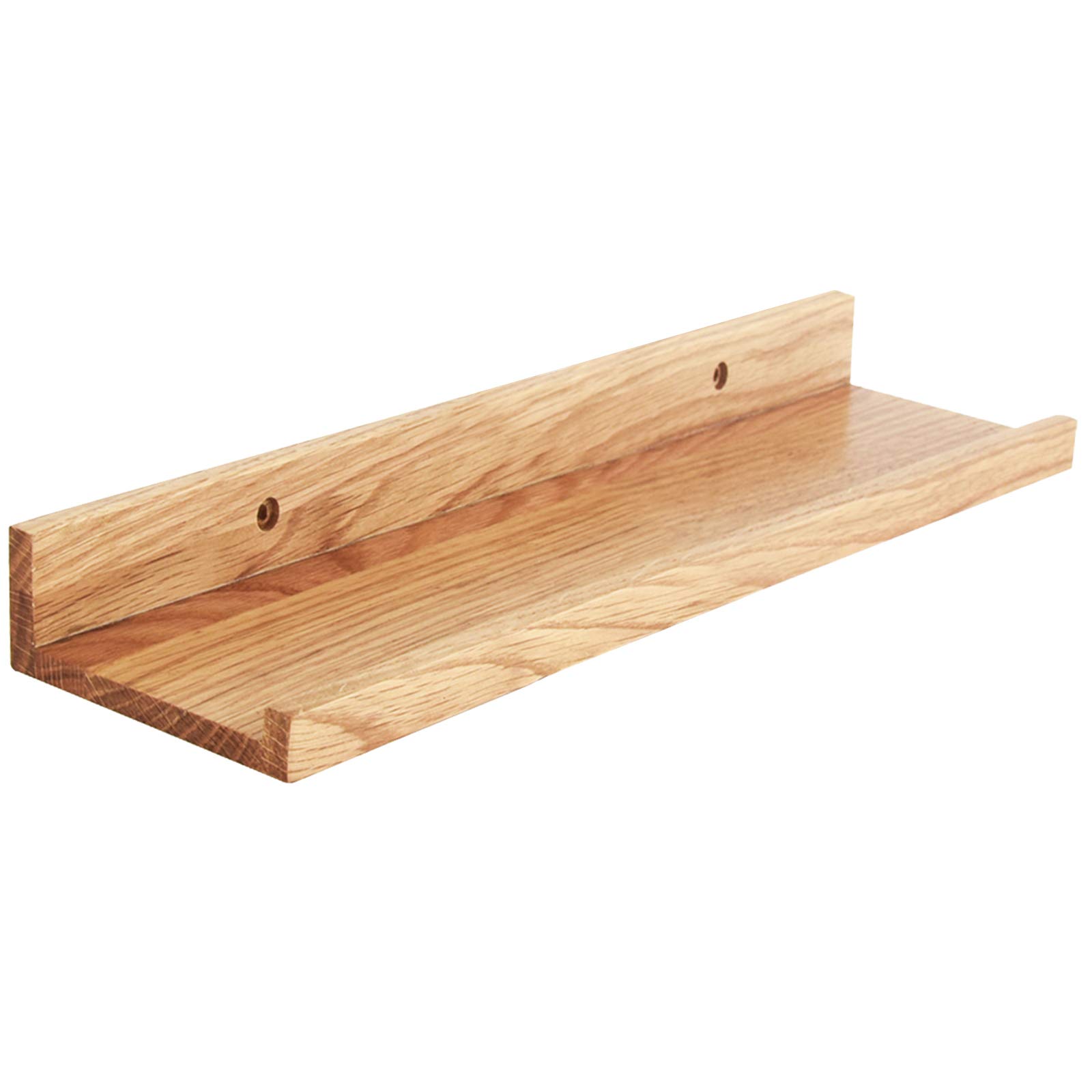 IBUYKE Solid Timber Floating Shelf Wall, Creative U-shaped Shelf Display Racks for Living Room, Office, Bedroom, Bathroom, Kitchen, Wood color RF-GB601