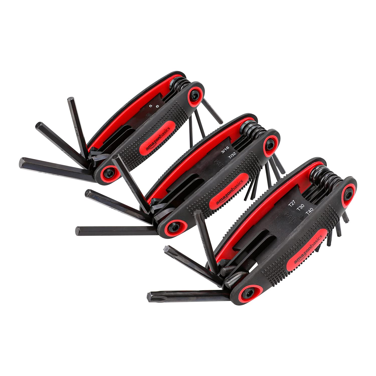 Photo 1 of **1 PACK** Amazon Basics Folding Hex Key Set, Metric, SAE, and Star Sizes