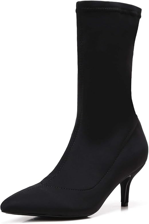 black booties medium heel