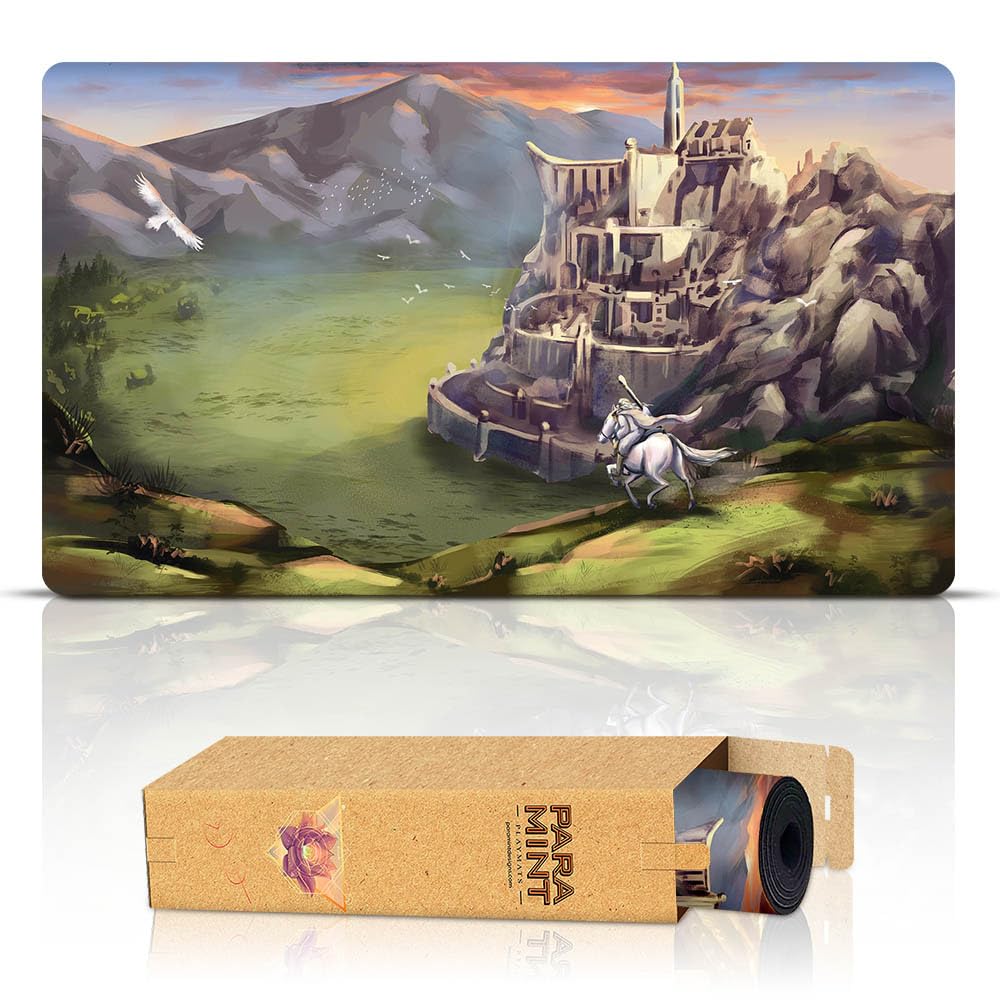 Paramint Minas Tirith (Stitched) - LOTR Lord of the Rings - Compatible with Magic the Gathering Playmat - Play MTG, YuGiOh, TCG - Original Play Mat Art Designs & Accessories