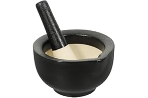 SHINEOFI Wear-Resistant Mini Mortar and Pestle Set with Ergonomic Design for Grinding Garlic, Spices, and Pharmacy Pills – Sm