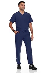 Hey Collection Men Stretch Scrubs Set V-Neck Scrub