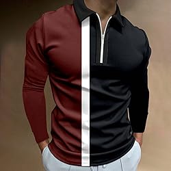 WalGRHFR Male Casual Autumn Striped Splice Printed