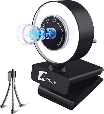 Amazon Co Jp A Videt ウェブカメラ 500万画素 2k超高画質 Webカメラオートフォーカス マイク内蔵 Ledライト付 90 広角 Usbプラグアンド 三脚取付可能 Skype会議用pcカメラ Windows Mac Youtube 動画配信 ゲーム実況 ビデオ通話 在宅勤務 パソコン 周辺機器