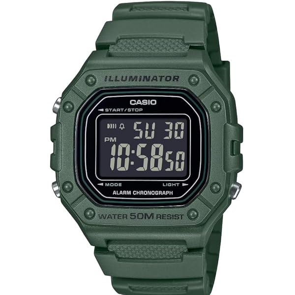 Amazon.com: Casio W217H-3AV Series | Men's Digital Watch | Green