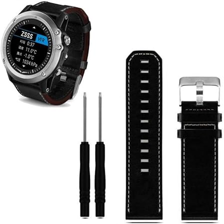 Correa de piel de HappyTop para reloj Garmin Fenix 3, 27 mm, incluye herramientas