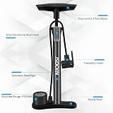 Jsdoin Bike Pump Floor Pump with Dual Presta Schrader Valves 160 psi Gauge view 4