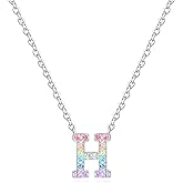 Dixbix Women Initial Letter Necklaces,Initial Baseball Number Birthstone Necklace Jewelry Gifts for Women