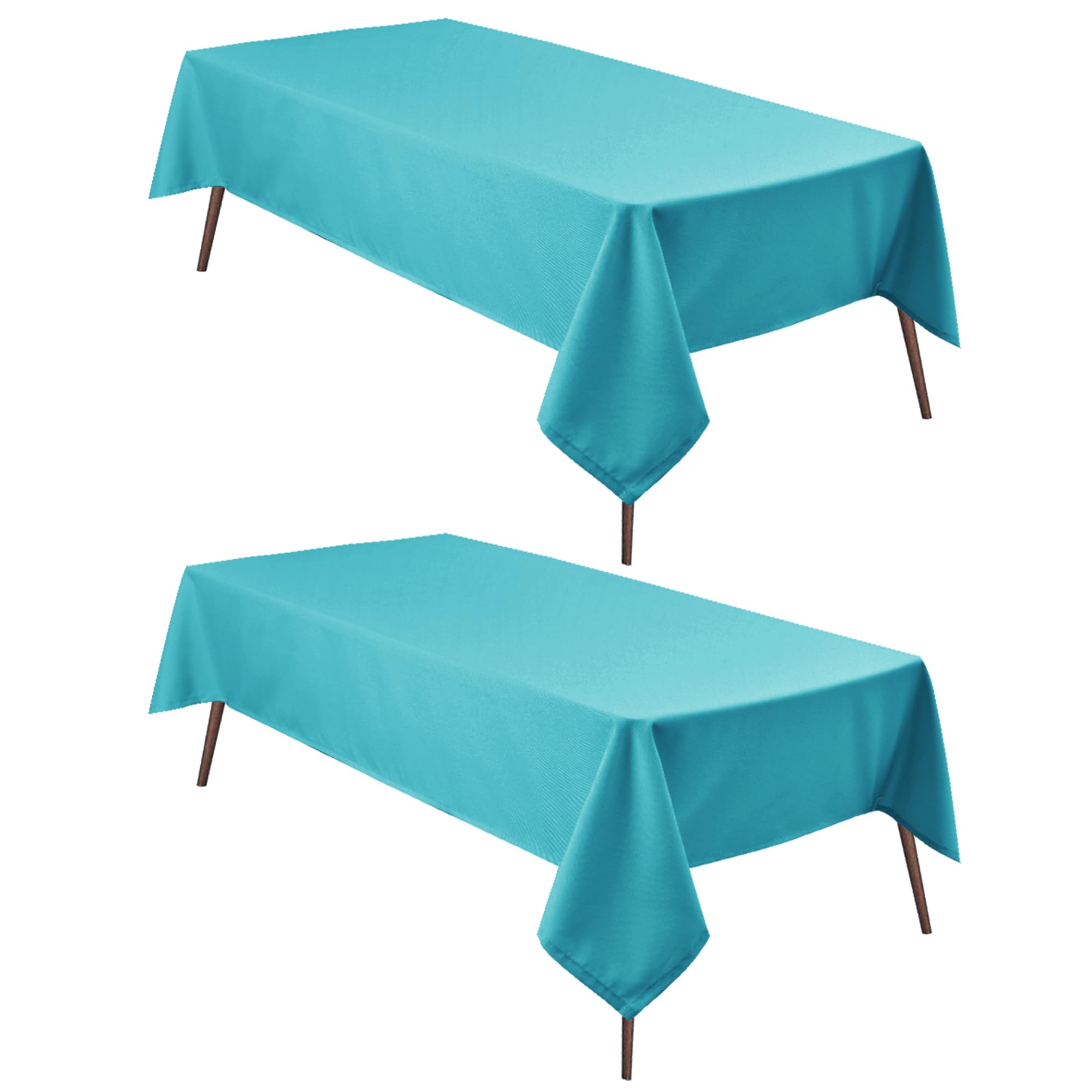 Photo 1 of Hiasan 2 Pieces Turquoise Square Tablecloth - Water Resistant and Spillproof Dining Room Washable Fabric Table Cloth for Dining Room, Polyester, 30 x 30 Inch