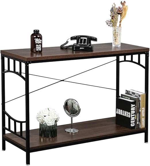 Amazon Com Bonnlo Vintage Console Table Wood And Metal Frame