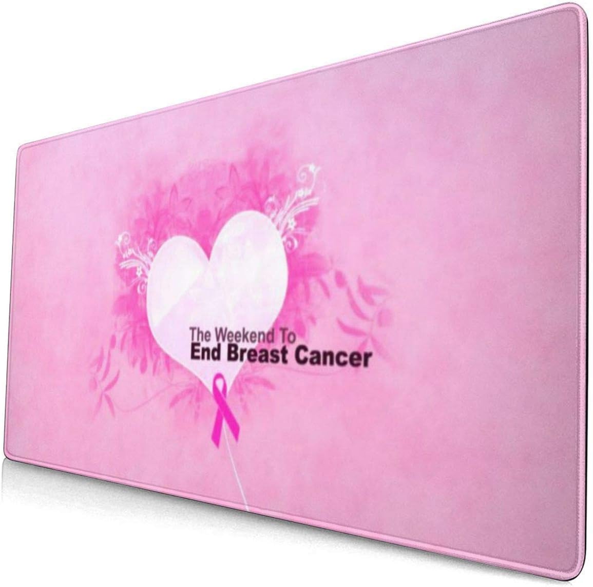Leila Marcus Pink Ribbon Large Mouse Pad Computer Gaming Mat 15.8 X 29.5 Inch Non-Slip Rubber Mouse Pads Desk Mousepad for Office/Home, Laptop,Mouse Mat