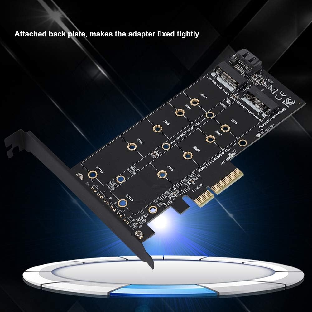 Zerone PCI-E 4X to M.2 Adapter Card PCI-E Riser Card B-key+M-key Expansion Dual Interface for NVMe SSD NGFF - Image 5