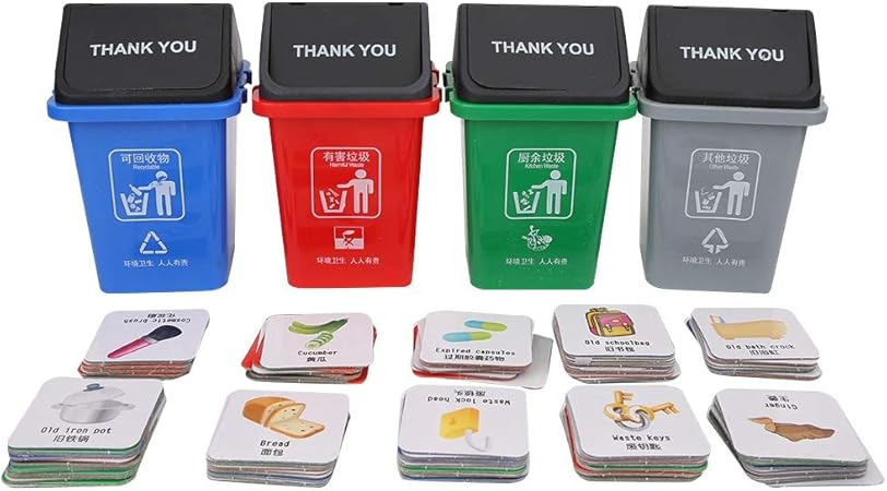 Zerodis 4 Stucke Mini Kinder Mull Klassifizierung Lernen Mulleimer Spielzeug Sortierung Pretend Play Spielzeug Lernen Umweltfreundliches Lernzeug Fur Jungen Und Madchen Amazon De Spielzeug