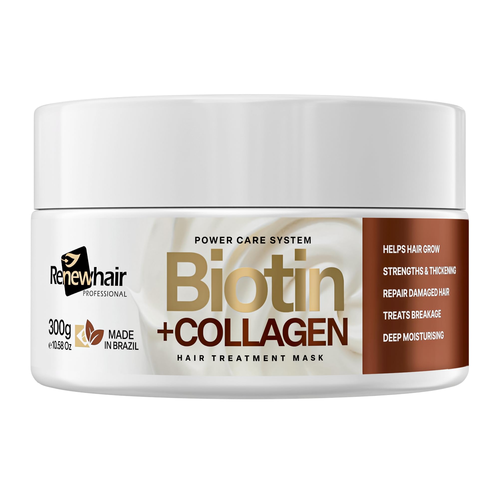 Biotin & Collagen Hair Mask – Deep Conditioner for All Hair Types | Growth & Repair for Dry, Damaged, Curly, Wavy, Color-Treated Hair | Vegan & Sulfate-Free 300gr (Biotin and Collagen)