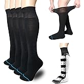 VEIGIKE Walking Boot Socks Replacement Sock Liner for Orthopedic Walker Brace,Tube Socks Under Air Cam Walkers and Fracture Boot Cast Surgical leg Cover Black 2 Pairs