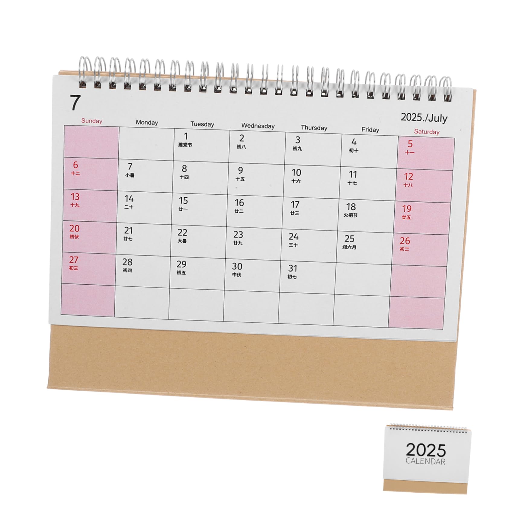 FUNOMOCYA Flip Desk Calendar Monthly Planner with Stand Cute Design for Office and Home Decor Thick for Ink Prevention Space-saving Tabletop Calendar