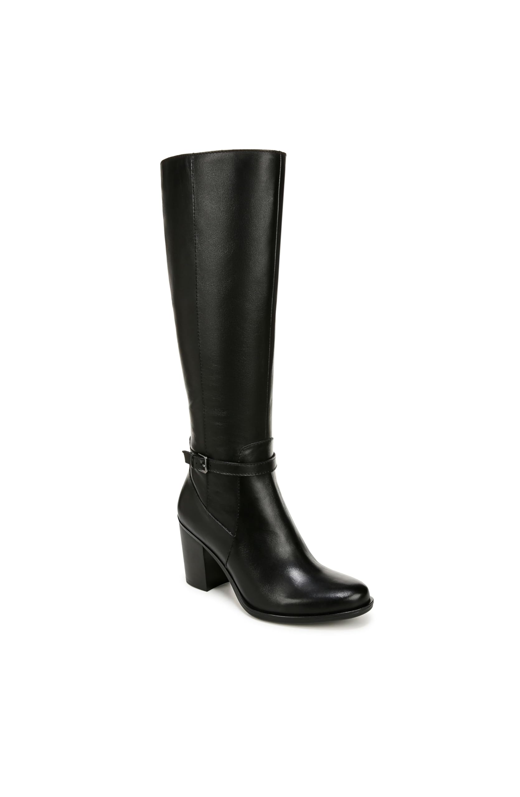 Condition photo showing New/Like New for naturalizer womens kalina knee high tall boots black extra wide calf 9 w