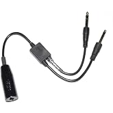 Helicopter Single Plug to GA Dual Plug Headset Adapter