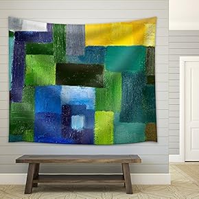 Abstract Texture Background of an Original Oil Geometric Painting - Fabric Wall Tapestry Home Decor - 51x60 inches