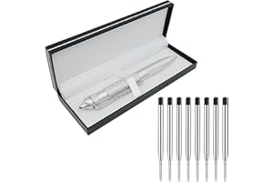 Origin-Joy Gift Boxed Tactical Pen, Tungsten Steel Military Tactical Pen, Emergency Self Defense Glass Breaker EDC Tool with 8 Refills (Silver)