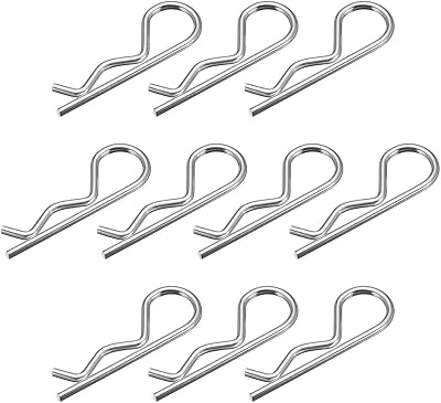 Sourcing Map Cotter Clip Pins 3mm X 60mm Hair Pin R-Shape Zinc Plated 10pcs