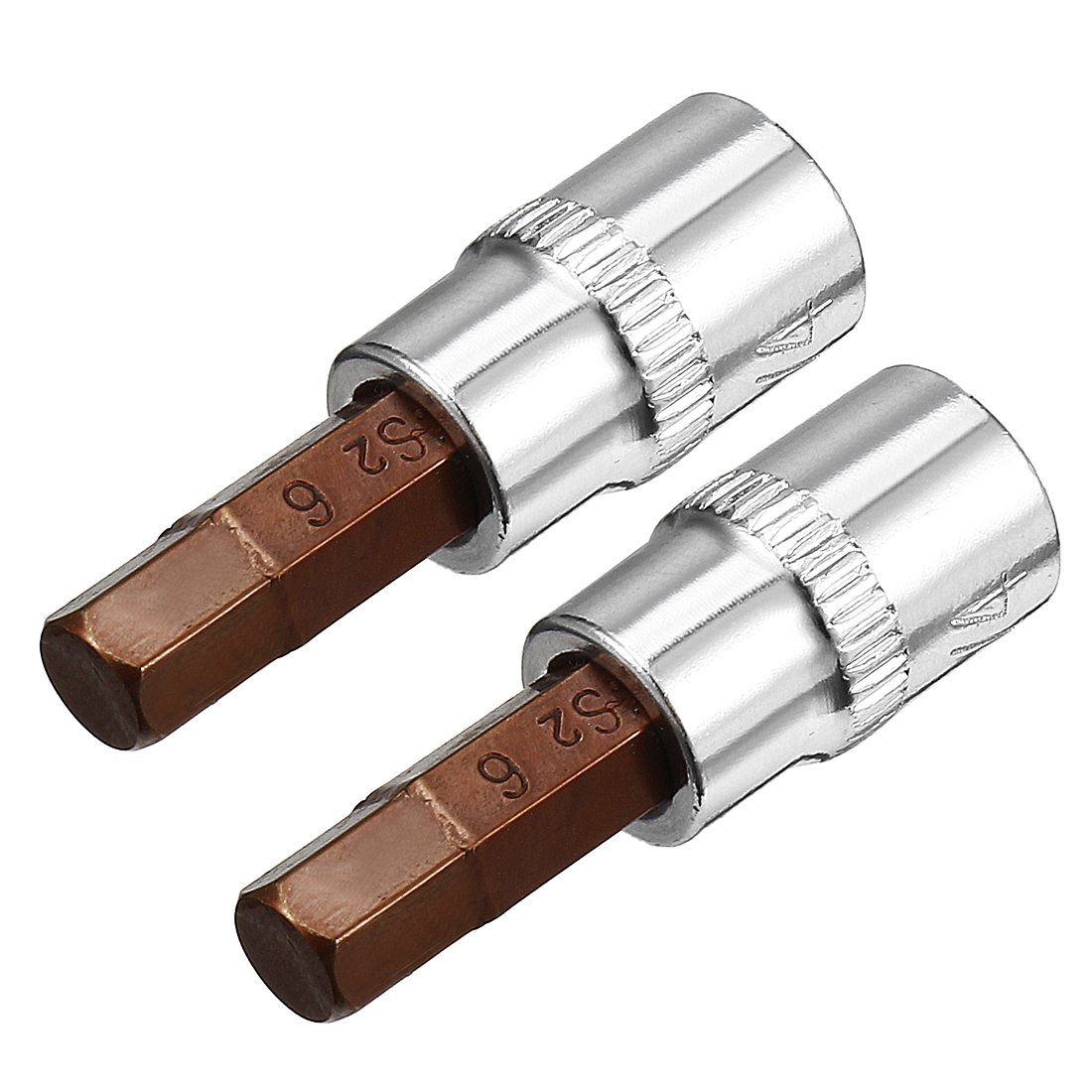 Sourcingmap 2pcs 1/4" Drive x H6 (6mm) Hex Bit Socket, S2 Steel Bits CR-V Sockets 1.5" Length Use with Ratchet Wrench, Slide Bar, Extension Rod