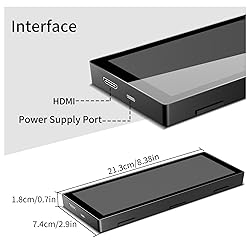 Ulrhzar Small Touchscreen Monitor 7.8inch 1280x400P