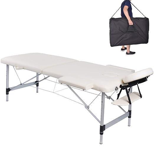 Pawstory Massageliege 2 Zonen Aluminium Klappbar Tragbar Massagetisch Faltbar Leicht Deluxe Massage Bett Höhenverstellbar Spa