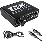 192KHz Digital to Analog Audio Converter, 5.1CH DTS &amp; Volume-Control | Optical SPDIF Toslink Coaxial to RCA L/R Stereo + 3.5mm Headphone Jack DAC Adapter for HDTV DVD PS3 PS4 Home Theater