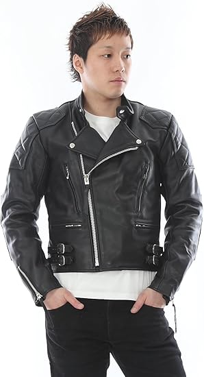 Amazon メンズ ライダースジャケット スタンド衿 ライダース レザージャケット 革ジャン 皮ジャン 6054 コート ジャケット 通販
