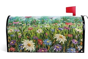 WOOR Wildflowers Spring Magnetic Mailbox Cover Oversized for Garden Yard Outdoor Decorations-25.5" x20.8