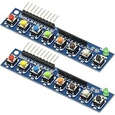 2PCS 8 Independent Key Button Touch Button Module with LED Indicator Keyboard Module Keypad Module for Arduino