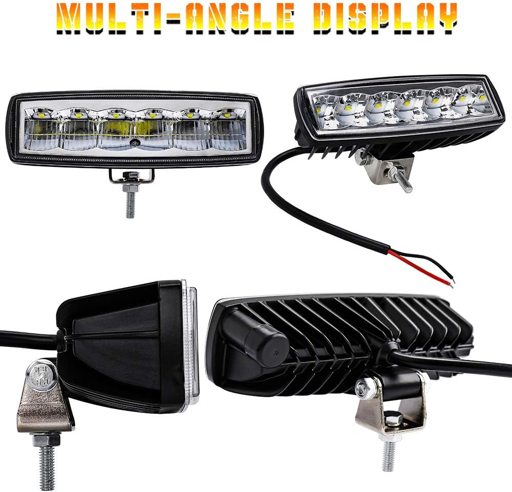CO LIGHT Pair LED Fog Lights 6inch White Driving Work Light Bar Spot Special Light Cup High Power Off Road Lights for Truck Jeep Tractor 4x4 Boat ATV SUV UTV Car: Automotive