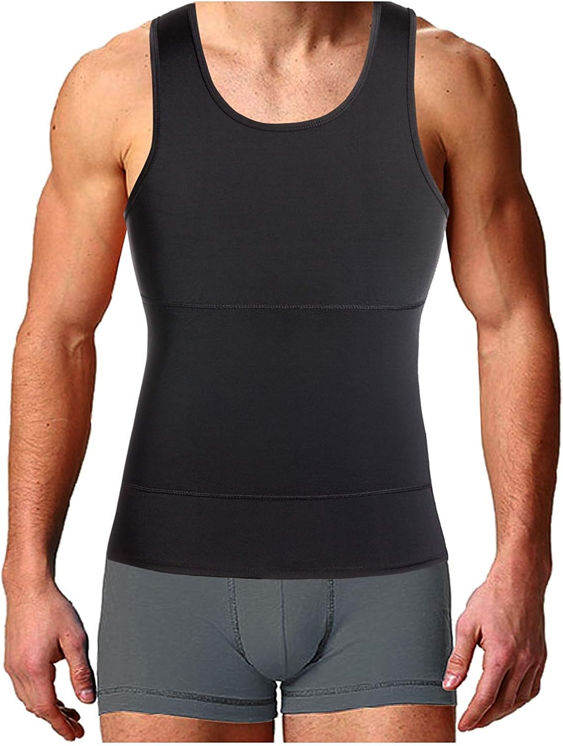 Bingrong Men Compression Vests Shapewear Slimming Body Shaper Undershirt Weight Loss Tank Top