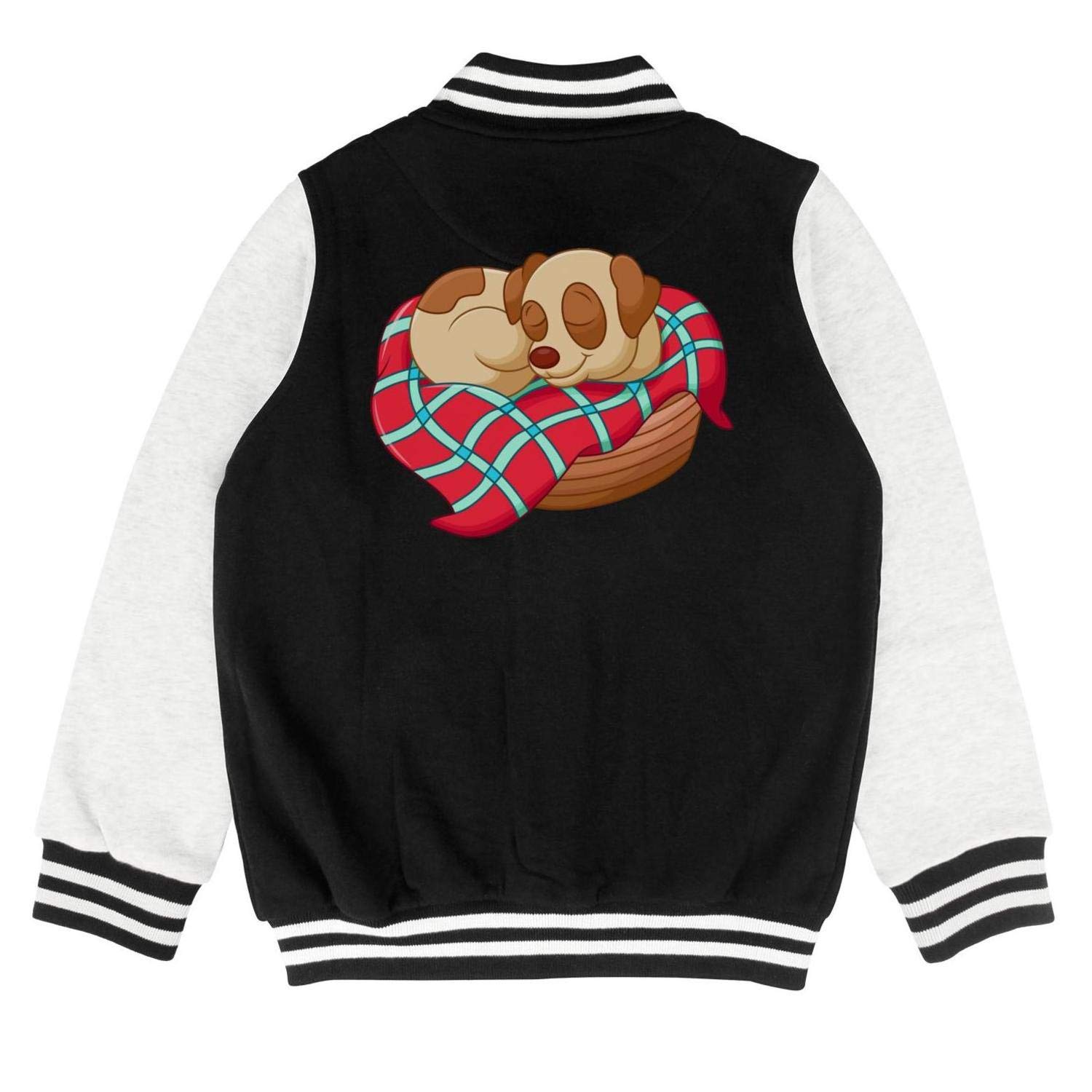 Autumn Kids Little Boys Hooded Good Night Emoticon Custom Baseball Jacket Outwear
