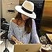 MAISON DE COCO Unisex Adjustable Sized Panama Straw Hat - Summer Wide Straw Fedora Hat-NTBK