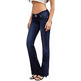 WAISUNZLM Women's Super Low Rise Stretchy Flared Jeans Slim Fit for Flattering Silhouette Bootcut Denim Pants(Runs Small)
