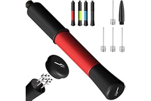 FENXYO Ball Pump with Needle Storage(Never Lose Pin) Basketball Pump with 5 Needles and Extendable Cable, Soccer Football Pumps, Volleyball Pump Rugby Ball Inflator - Great for All Balls - 1&2 Pack Available