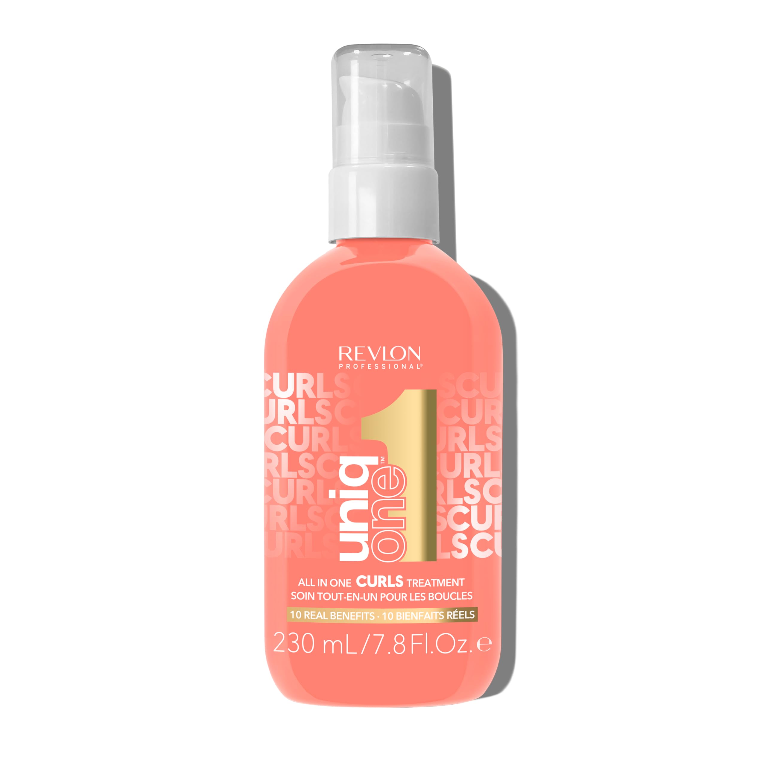 REVLON PROFESSIONAL Uniqone Curly Hair Leave-in Treatment – Multi-Benefit Hair Treatment for Curly Hair, Wavy And Coily Hair, 230 ml