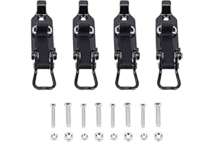 Jiawu 4 Pcs Shovel Mount for Roof Rack, Zinc Alloy Heavy Duty Shovel Mounting Brackets, Quick Release Axe Shovels Clamp Holde