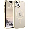SUPFINE Magnetic for iPhone 15 Plus Case & iPhone 14 Plus Case(Compatible with MagSafe)(Military Grade Drop Protection) Slim Translucent Shockproof with Anti-Fingerprint Phone Case,Antique White