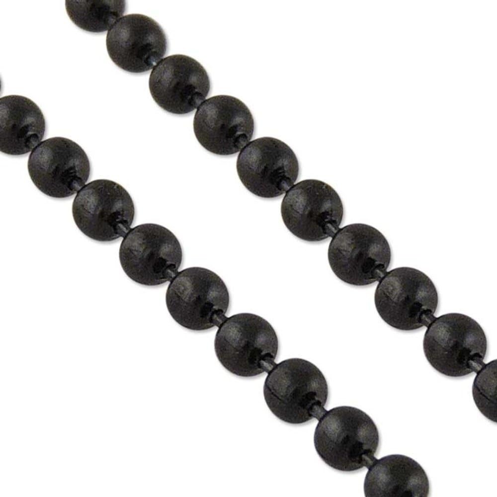 2mm Black Steel Beaded Chain