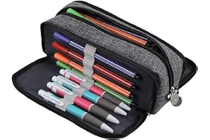 Chelory Big Capacity Pencil Case Large Storage Pencil Bag Pouch Marker 3 Compartment Stationery Pen Cases Holder for Adults Office Organizer Gifts