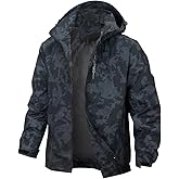 Chaos World Men's Rain Jacket With Hood Windbreaker Lightweight Waterproof Raincoat Trench Coat Camping Gear