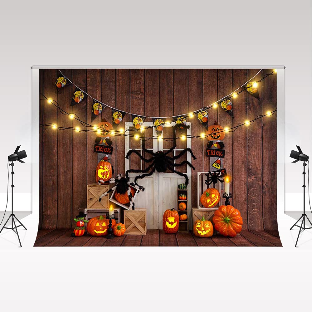 Kate Halloween Photography Backdrop 10x6.5ft/3x2m Horrible Pumpkin Spider Photo Studio Background for Costume Dress-up Party Photo Studio Props — image 1