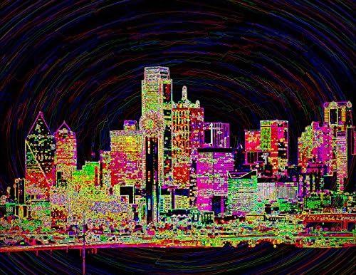 VAYA CON DALLAS - DALLAS CITY SKYLINE FINE ART GICLEE PRINT 17"X22"