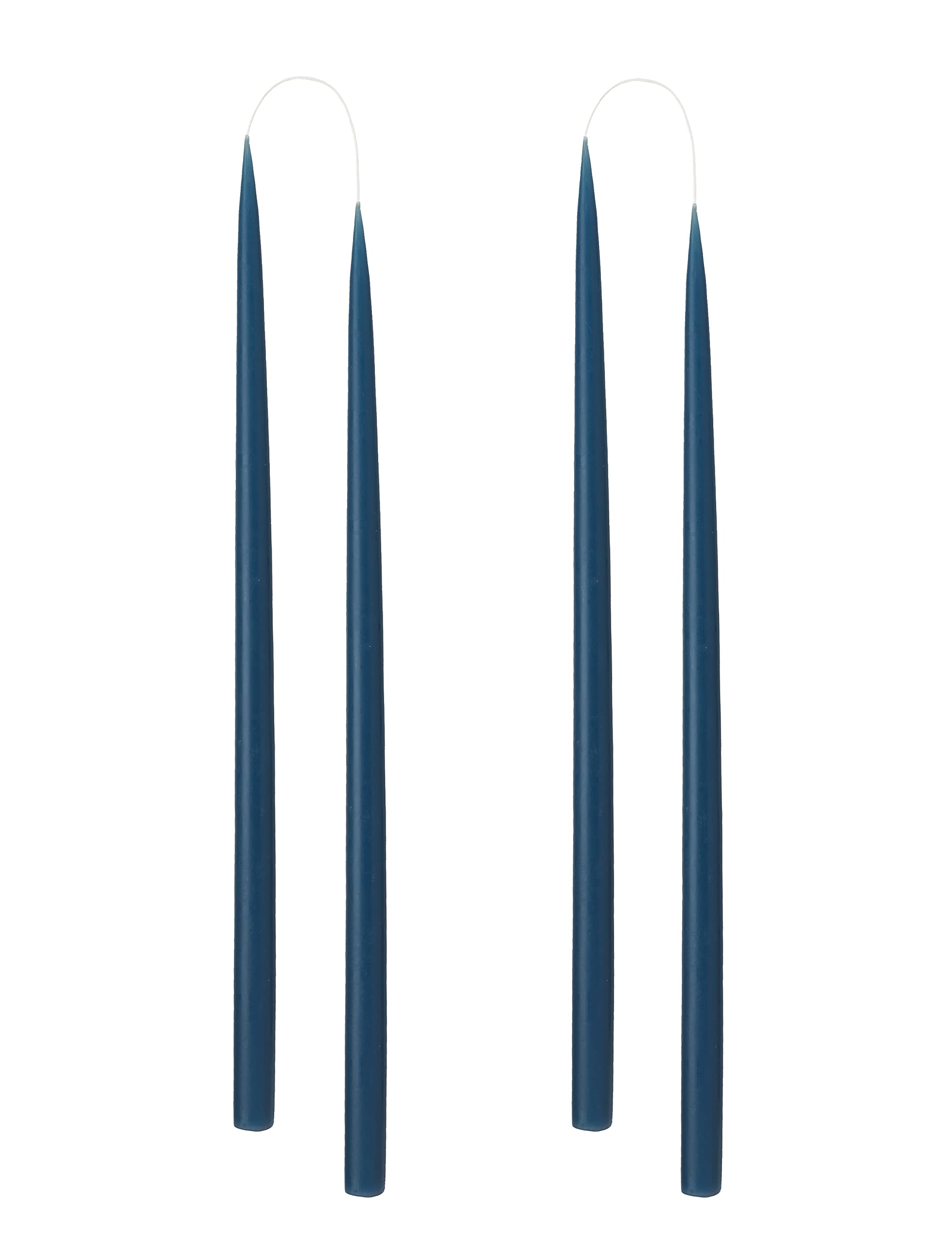 Kunstindustrien, Marine Blue Coloured Candles, 100% Paraffin only Added Colour, 4pcs.